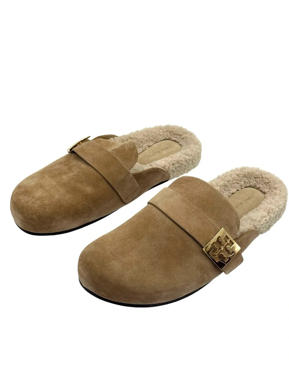 Tory Burch Mellow Shearling Mule Suede Shoes Size 11
